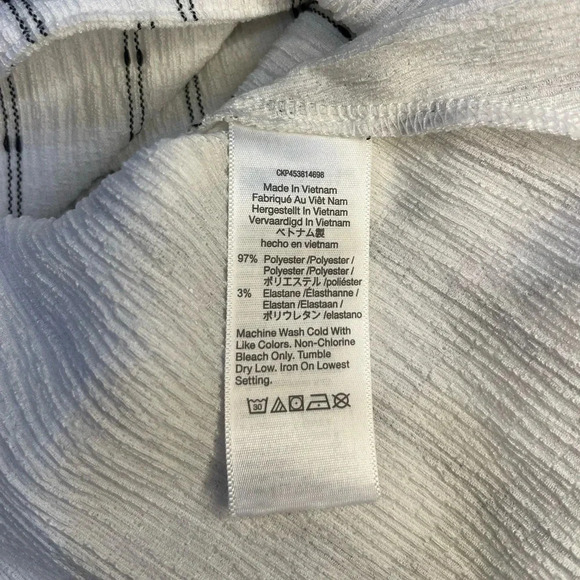 Madewell Puff-Sleeve Empire Top white and black Size  Medium - Picture 12 of 14